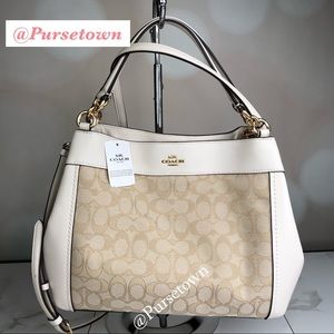 Coach Purse white tan beige MEDIUM